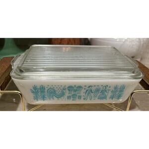 Vintage Pyrex 50’s Amish Butterprint rectangle refrigerator dish #33